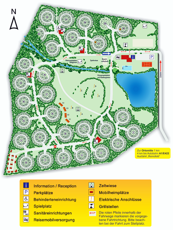 De plattegrond van Camping Reinsfeld